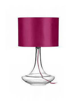 Glass Table Lamp with Hot Pink Shade